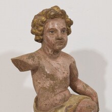Carved wooden baroque angel fragment, Italy circa 1750