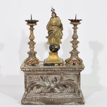 Neoclassical silvered carved wooden pedestal, Italy circa 1780