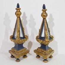 Pair baroque carved wooden reliquary shrines, Italy circa 1750