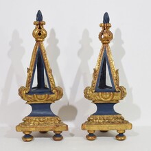 Pair baroque carved wooden reliquary shrines, Italy circa 1750