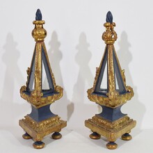 Pair baroque carved wooden reliquary shrines, Italy circa 1750