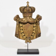 Baroque style giltwood coat of arms, Italy circa 1850