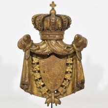 Baroque style giltwood coat of arms, Italy circa 1850