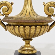 Carved giltwood vase finial ornament, Italy circa 1850