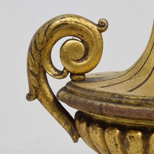 Carved giltwood vase finial ornament, Italy circa 1850