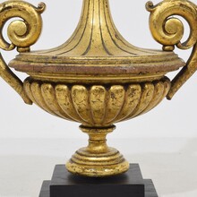 Carved giltwood vase finial ornament, Italy circa 1850