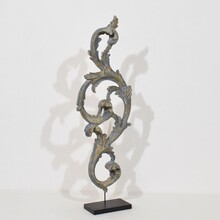 Hand carved wooden baroque style curl ornament, Italy circa 1850