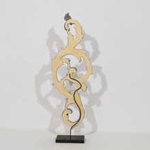 Hand carved wooden baroque style curl ornament, Italy circa 1850