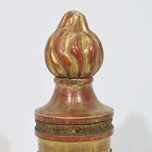 Pair neoclassical carved gilrwood finial ornaments, Italy circa 1800-1850