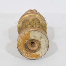 Pair neoclassical carved gilrwood finial ornaments, Italy circa 1800-1850