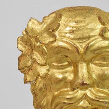 Giltwood bacchus head ornament, Italy circa 1750-1800