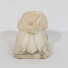 Medieval romanesque carved marble capital fragment, Italy circa 1250-1400
