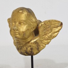 Small hand carved baroque winged angel head, Italy circa 1750