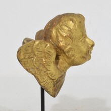 Small hand carved baroque winged angel head, Italy circa 1750