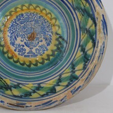 Large glazed earthenware bowl, Spain circa 1750-1850