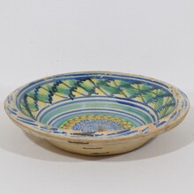 Large glazed earthenware bowl, Spain circa 1750-1850