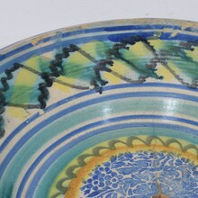 Large glazed earthenware bowl, Spain circa 1750-1850
