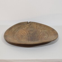 Large wooden bowl/platter, France 18th century.