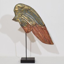 Large carved wooden wing of a baroque angel , Italy circa 1750