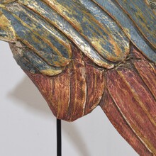 Large carved wooden wing of a baroque angel , Italy circa 1750