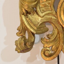 Large hand carved giltwood baroque curl ornament, Italy circa 1750