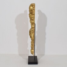 Large hand carved giltwood baroque curl ornament with angel, Italy circa 1750