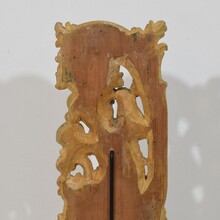 Large hand carved giltwood baroque curl ornament with angel, Italy circa 1750