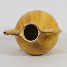 Large yellow glazed terracotta jug or water cruche ( Orjol), France circa 1850