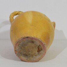 Large yellow glazed terracotta jug or water cruche ( Orjol), France circa 1850