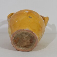 Large yellow glazed terracotta jug or water cruche ( Orjol), France circa 1850