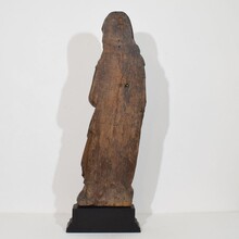 Large flemish medieval gothic carved oak Madonna, The Netherlands circa 1450-1550