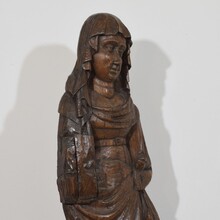 Large flemish medieval gothic carved oak Madonna, The Netherlands circa 1450-1550