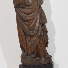 Large flemish medieval gothic carved oak Madonna, The Netherlands circa 1450-1550