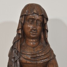 Large flemish medieval gothic carved oak Madonna, The Netherlands circa 1450-1550