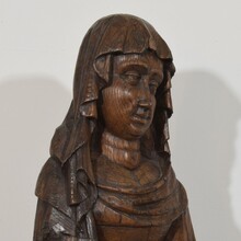 Large flemish medieval gothic carved oak Madonna, The Netherlands circa 1450-1550