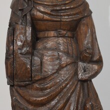 Large flemish medieval gothic carved oak Madonna, The Netherlands circa 1450-1550