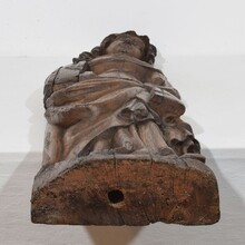 Large flemish medieval gothic carved oak Madonna, The Netherlands circa 1450-1550