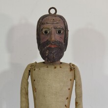 Large hand carved wooden fragment of a marionette, France circa 1850