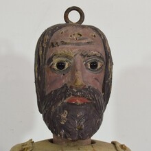 Large hand carved wooden fragment of a marionette, France circa 1850