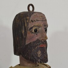 Large hand carved wooden fragment of a marionette, France circa 1850