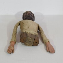 Large hand carved wooden fragment of a marionette, France circa 1850