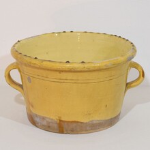 Large yellow glazed ceramic kitchen jar/pot, France circa 1850-1900