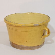 Large yellow glazed ceramic kitchen jar/pot, France circa 1850-1900