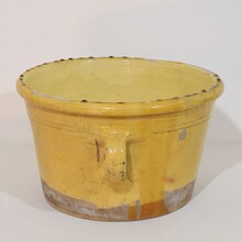 Large yellow glazed ceramic kitchen jar/pot, France circa 1850-1900