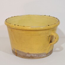 Large yellow glazed ceramic kitchen jar/pot, France circa 1850-1900