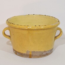 Large yellow glazed ceramic kitchen jar/pot, France circa 1850-1900