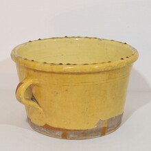 Large yellow glazed ceramic kitchen jar/pot, France circa 1850-1900