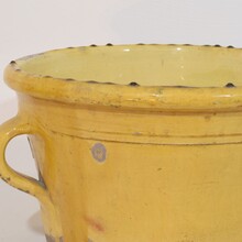 Large yellow glazed ceramic kitchen jar/pot, France circa 1850-1900