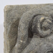 Medieval gothic carved stone crowned gargoyle panel, France circa 1250-1500