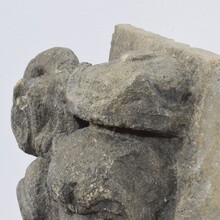 Medieval gothic carved stone crowned gargoyle panel, France circa 1250-1500